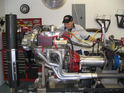 Dean preparing engine for Dyno test